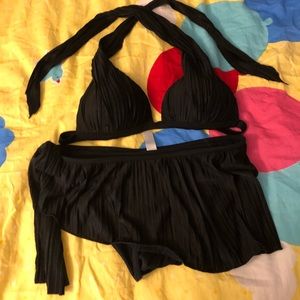Black two piece swimsuit